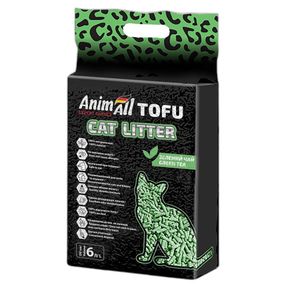 Соєвий наповнювач для котячого туалету з ароматом зеленого чаю AnimAll Tofu Green Tea, 6 л