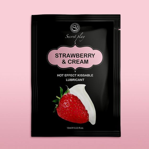 Лубрикант Strawberry & Cream Hot Effect, 10 мл | Зображення 1