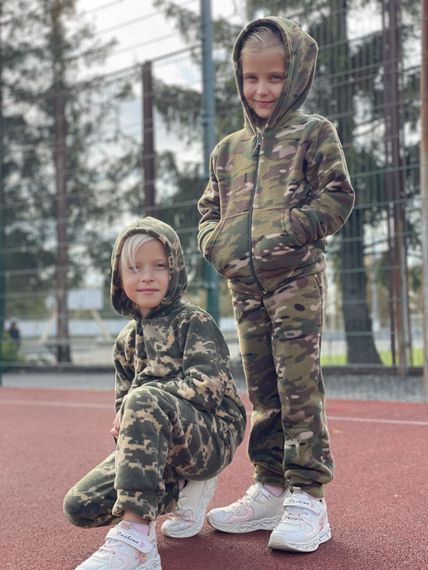 Зимовий флісовий костюм дитячий Піксель розмір (110 см) | Зображення 1