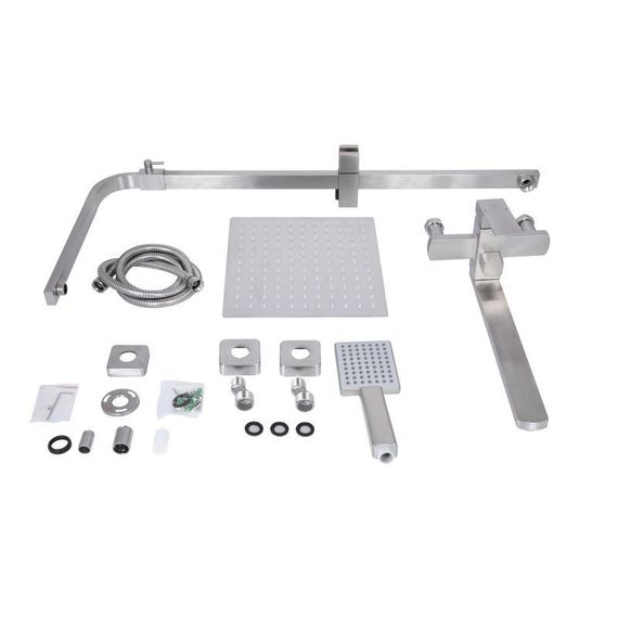 Душевая система универсальная Lidz Kubis 1033 на три потребителя (с изливом) (k35) LDKUB1033NKS46110 Nickel | Зображення 8