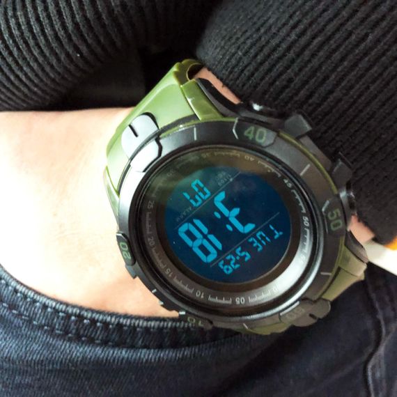 Годинник наручний чоловічий SKMEI 1475AG ARMY GREEN, брендовий чоловічий годинник, годинник для чоловіка. Колір: зелений | Зображення 1
