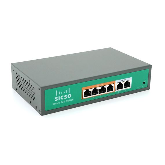 Комутатор POE SICSO 48V з 4 портами POE 100Мбіт + 2порт Ethernet (UP-Link) | Зображення 1