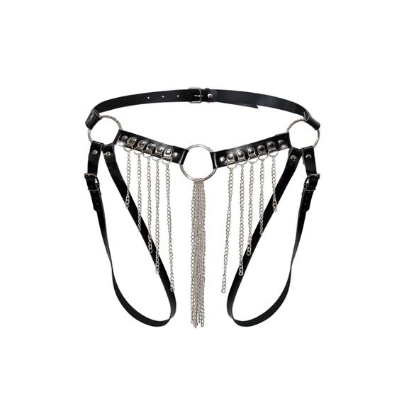 Сексуальные гартеры-трусики Art of Sex - Xena с цепями, L-2XL, цвет черный sexstyle | Зображення 2