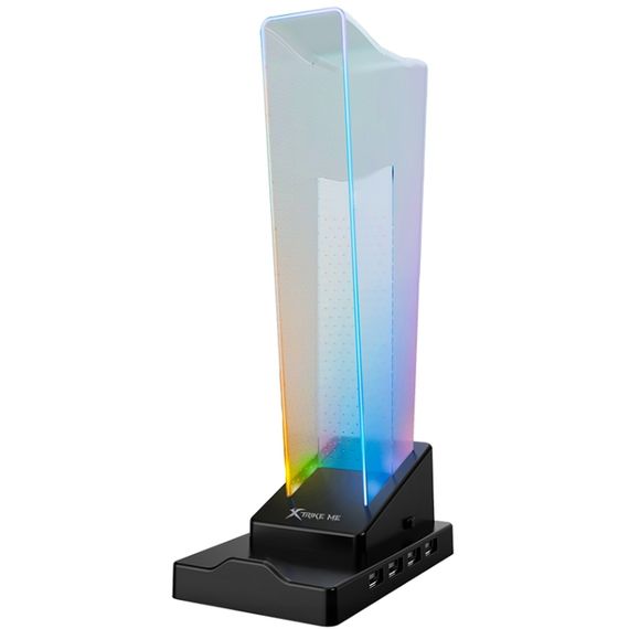 Підставка для гарнітури XTRIKE ME RGB 4xUSB2.0 HUB, USB кабель 1,5м,чорна | Зображення 1