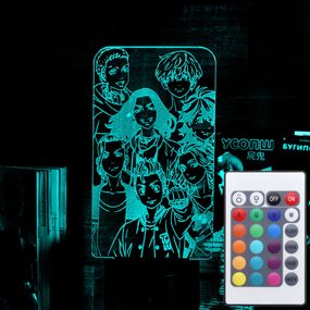 Акриловий світильник-нічник з пультом 16 кольорів Токійські месники 2 tty-n001897