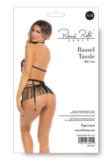 Комплект RASSEL TASSLE 3PC SET BLACK, S/M | Зображення 3