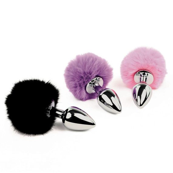Анальна пробка FeelzToys - Bunny Tails Butt Plug Black | Зображення 3