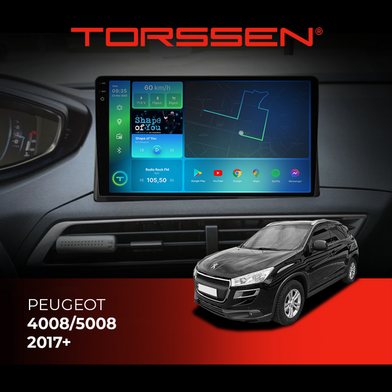 Штатна магнітола Torssen 2K Peugeot 4008/5008 2017+ F96128 4G Carplay DSP