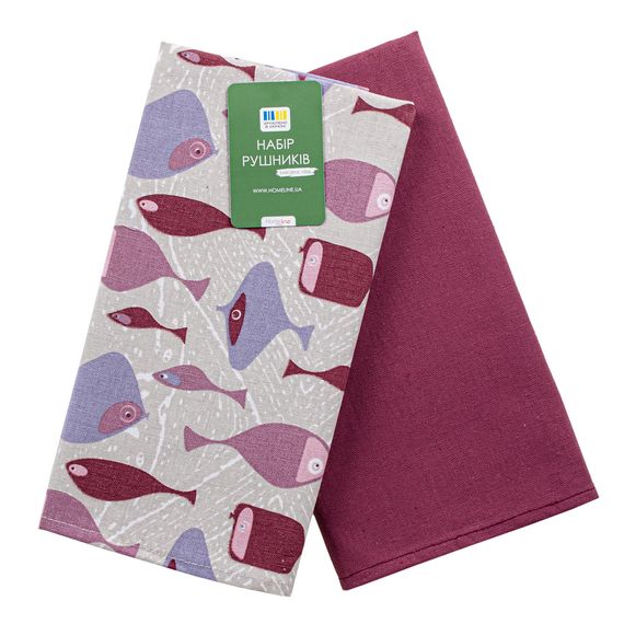 Набір рушників Home Line 129716  40x60  Напівпанамський; Бавовна Принт, Червоний