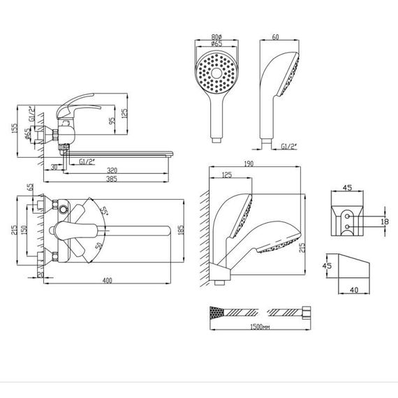 Смеситель для ванны Lidz Anny 0051 с поворотным изливом (c душевым гарнитуром) (k40) LD43790051CRM35128 Chrome | Зображення 1
