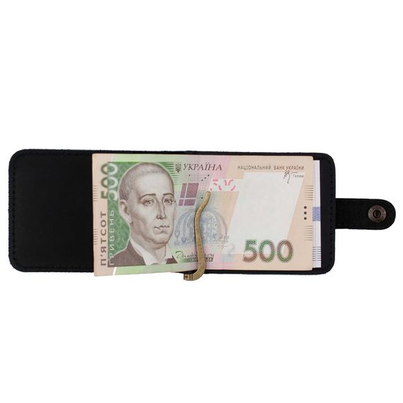 Шкіряний затискач для грошей Franc Monti black | Зображення 6