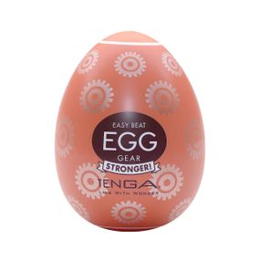 Мастурбатор-яйце Tenga Egg Gear, щільний TPE, пробник лубриканту 5 мл Sex Aura