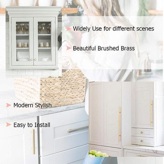 Ручки дверні для кухонної шафи Матові латунні ручки для шафи для ванної кімнати | Зображення 4