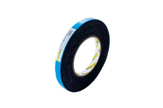 Лента клейкая двухсторонняя на вспененной основе 19мм*10м чёрная UNIFIX | Зображення 2