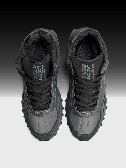 Зимние Мужские кроссовки New Lacoste Elite Active High Fur Dark Grey (топ качество) A4866 42 27 | Зображення 5