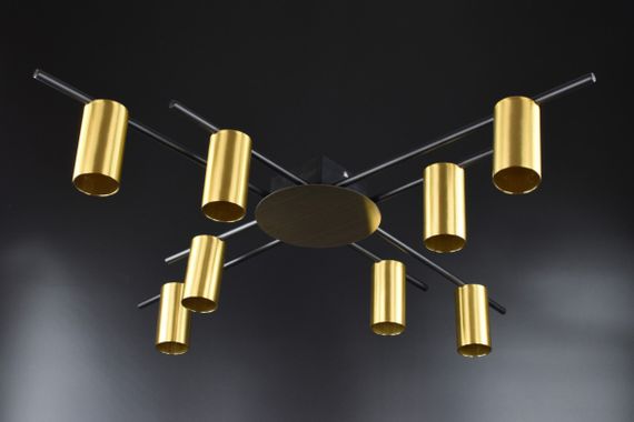 Люстра стельова на 8 лампочок 26409 Чорний 20х90х90 см. | Зображення 1