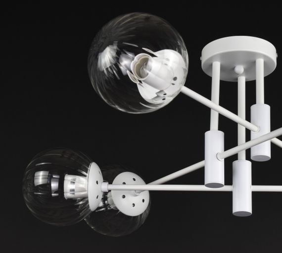 Люстра стельова на 6 лампочок 27755 Білий 28х72х72 см. | Зображення 1