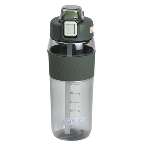 Бутылка для воды 600 мл бутылка в школу для тренировок с трубочкой и ручкой 22 см Зеленая HP-14-42GR