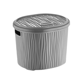 Кошик 17л з кришкою сірий Хвиля Wavy ELIF