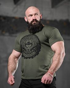 Тактична потоотводна футболка jem олива ВТ1097