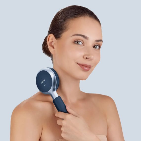 Звуковая светодиодная щетка для всего тела GESKE Sonic LED Full-Body Brush&Intensive Exfoliator 9в1 aquamarine, Синий | Зображення 3