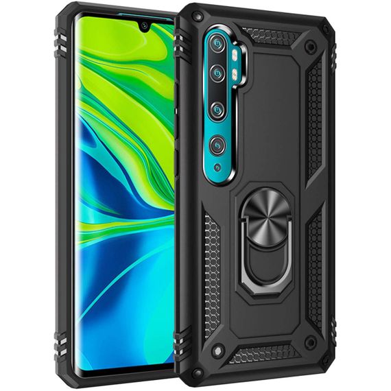 Ударостійкий чохол Serge Ring магнітний тримач для Xiaomi Mi Note 10 / Note 10 Pro / Note 10 Lite Black | Зображення 1