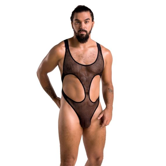 Мужское сетчатое боди Passion 040 LEON L/XL Black, сетка, резинки | Зображення 2