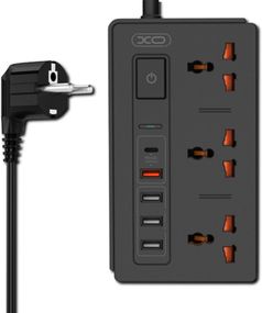 Мережевий подовжувач 3 розетки/4USB/PD/QCXPRO WL06 UK 1.8м чорний (MAW-44069_817)