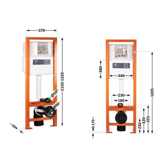 Інсталяція для унітаза Qtap Nest Uni QT0233M370 | Зображення 1