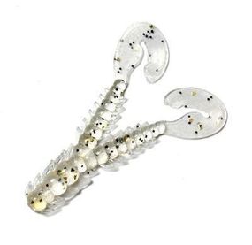 Силиконовая приманка, Съедобный силикон Bait Breath U30 Bug Flap 2,4" (8 шт.) (#143 Clear/Black/Gold Flake)