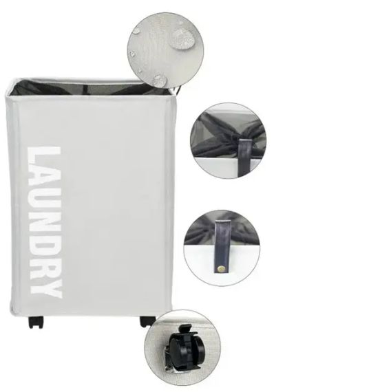 Тканевая корзина для белья с ручками ROLLING BAG AND243, ящик для белья | Зображення 1