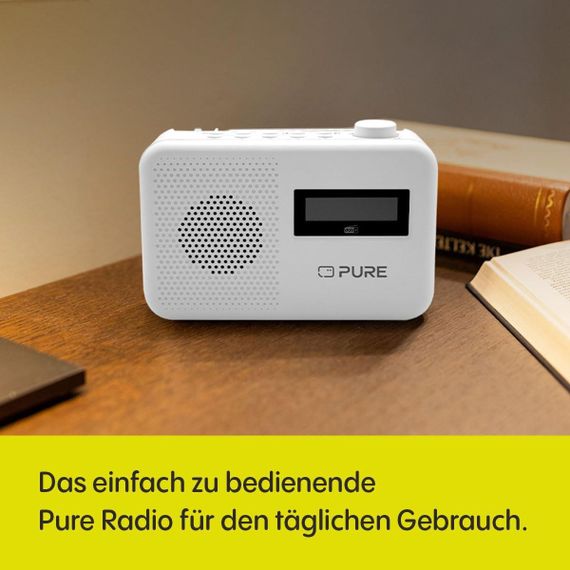 Портативное радио с Bluetooth 5.1, DAB+, FM, LCD-дисплеем памятью на 10 станций, радиоприемник белый Pure | Зображення 1