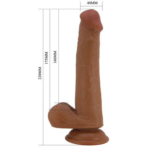 Фалоімітатор з мошонкою PRETTY LOVE TALLEN 8.7(220mm) Sliding Skin Series TPR, Suction base Sex Aura | Зображення 7