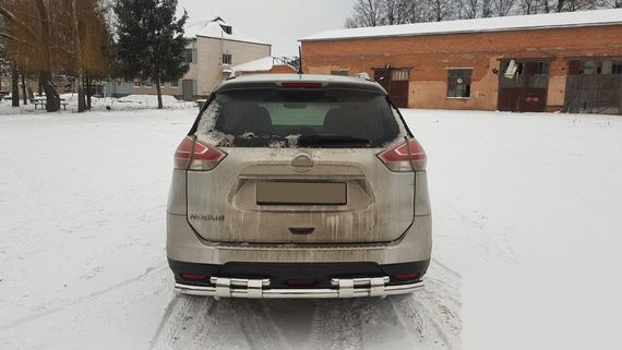 Задняя защита NSXT.13.6.B1-08 (2 шт, нерж) для Nissan X-trail T32/Rogue 2014-2021 гг