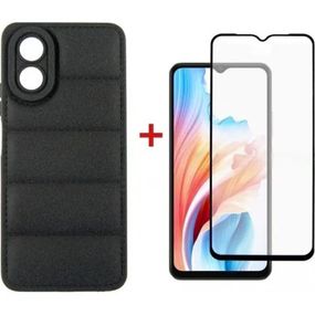 Чехол для мобильного телефона Dengos OPPO A18/A38 Case + Glass (Black) (DG-KM-70)