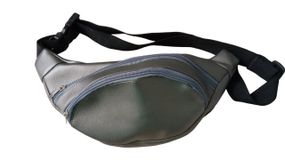 Сумка поясна бананка 4Profi з еко шкіри сіра з двома відділеннями 21440