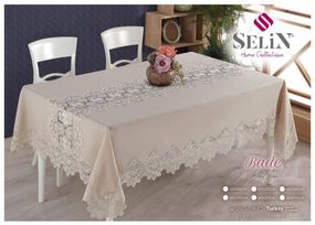 Лляна скатертина Selin Bade 160×350 Бежева