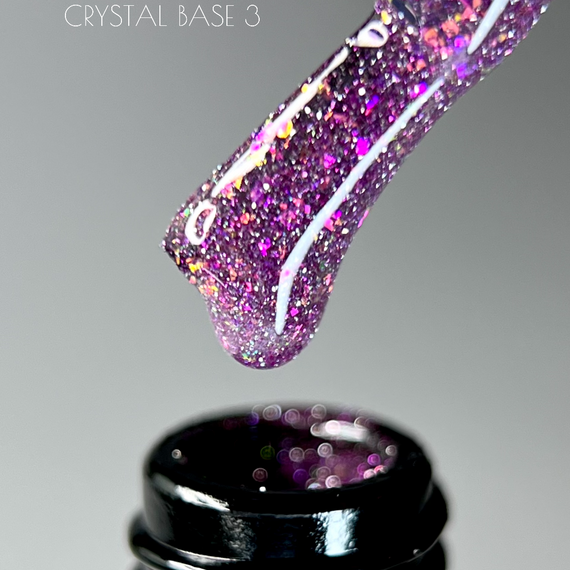 Светоотражающая база Crooz Crystal Base №03 (розово-фиолетовая с блеском) 8мл | Зображення 1
