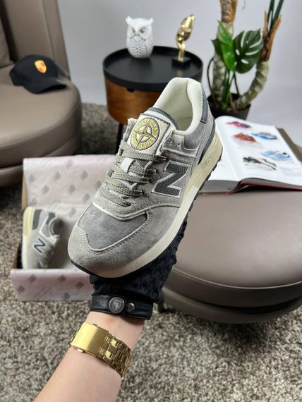 Женские кроссовки 574 x Stone Island Gray White В3598 41 26- 26.5 см | Зображення 4