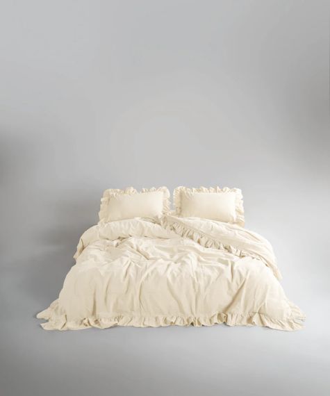 Постільна білизна Limasso Stonewashed Exclusive Ranforce 160 х 220 см семейный Akdeniz Krem