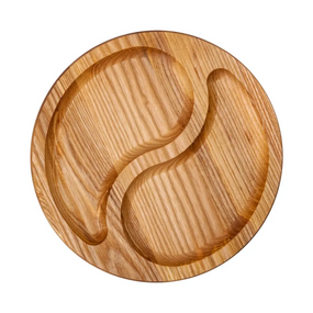 Менажница деревянная 25 см круглая на 2 секции T45W250