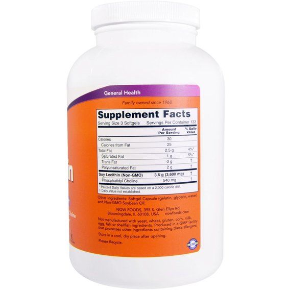 Лецитин NOW Foods Lecithin 1200 mg 400 Softgels | Зображення 1