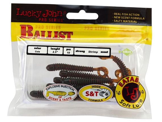 Твистер Lucky John Лаки Джон Ballist 2.5" PA16 10 шт в упаковке | Зображення 1