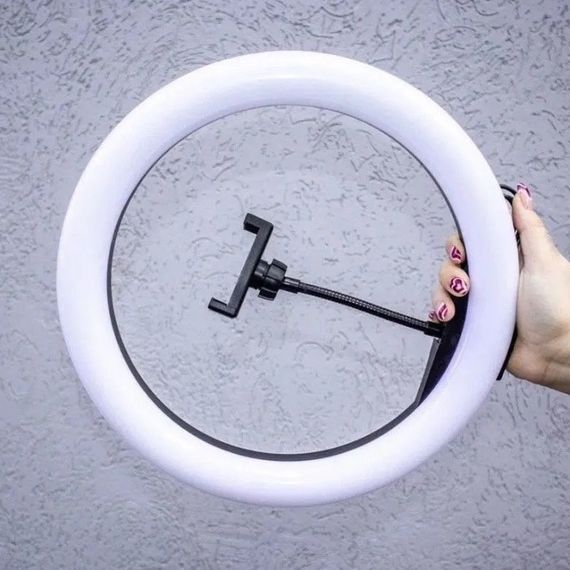 Кільцева лампа 30 см, лампа для тік тока tiktok, селфі лампа з тримачем для телефону