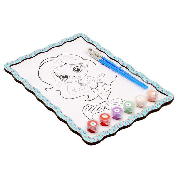 Дитячий набір для розпису по дереву "Русалка" Puz-22963 формат А4 | Зображення 1