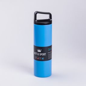 Термос металлический 500 мл из нержавеющей стали Bottle Sport с ручкой синий
