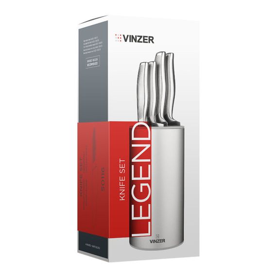 Набор ножей Vinzer Legend 50116 5 предметов серебристый | Зображення 8