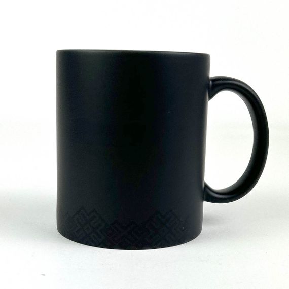 Чашка-хамелеон SoundSleep Код Незламної Нації термочутлива з сірим орнаментом 330 мл біла (94205145) | Зображення 3