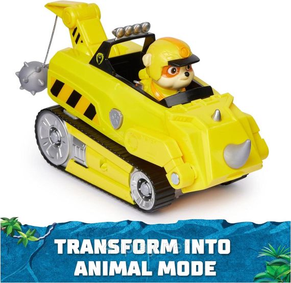 Щенячий патруль в джунглях Машина носорог фигурка Крепыш Оригинал Paw Patrol Jungle Pups Rubble Rhino Vehicle | Зображення 4