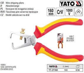 Кусачки для зняття ізоляції 1000V l=160 мм YATO-21160